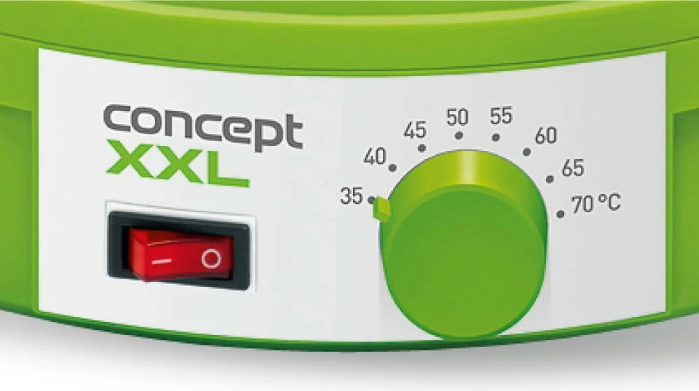 Dehidrator hrane Concept SO1025, 12 pladnjev, 8 načinov sušenja, zelen/prozoren