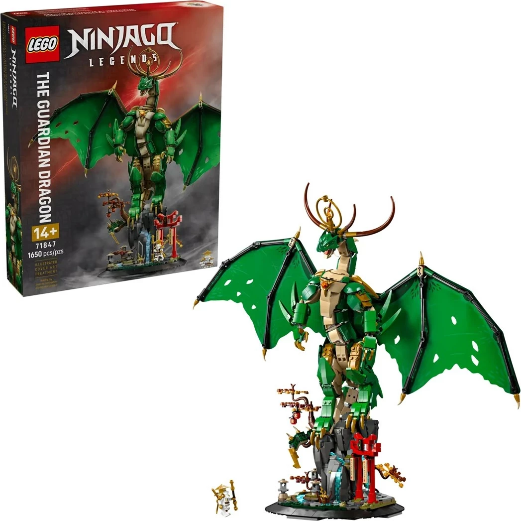 Set gradnje NINJAGO The Dragon Guardian 71847, z minifiguro, zelen