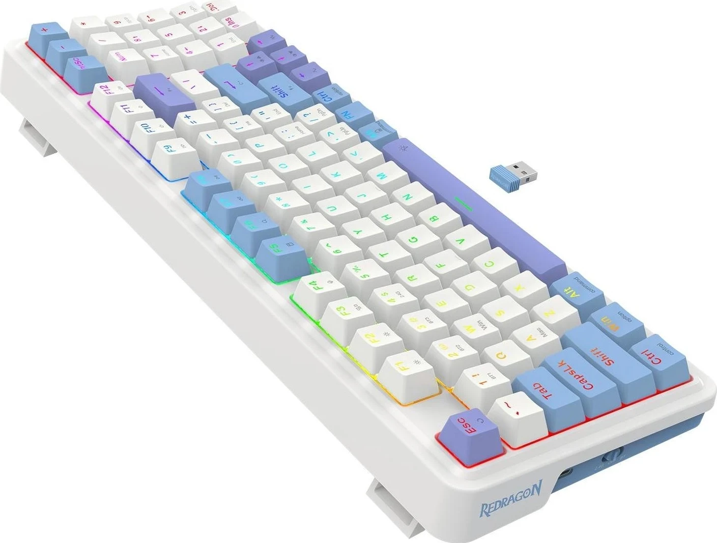 Mekani tipkovni z RGB osvetlitvijo, Redragon Gloria K664WBP-RGB-PRO, bel