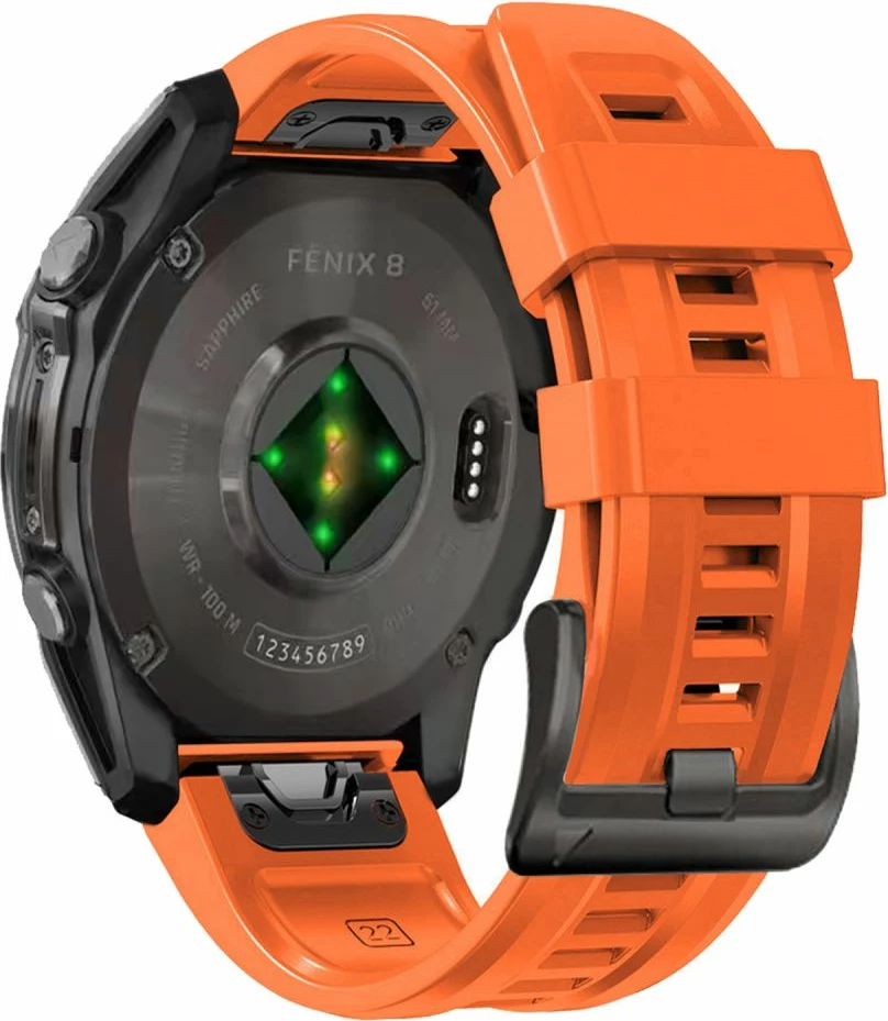 Silikonski pašček za Garmin Fenix 5S/5S Plus/6S/6S Pro/7S/8 (43 mm), oranžen