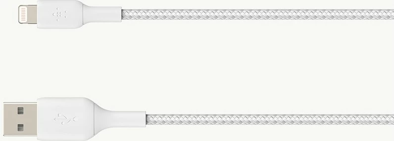 Kabël za polnjenje in prenos podatkov Belkin CAA002BT0MWH, 0,15 m, Lightning - USB A, bel