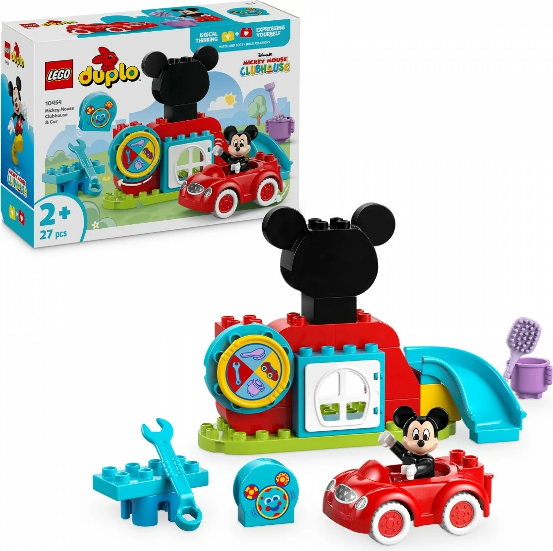 Igralni set za otroke, 27 kosov, plastika - LEGO DUPLO Mickey Mouse Clubhouse & Car 10454