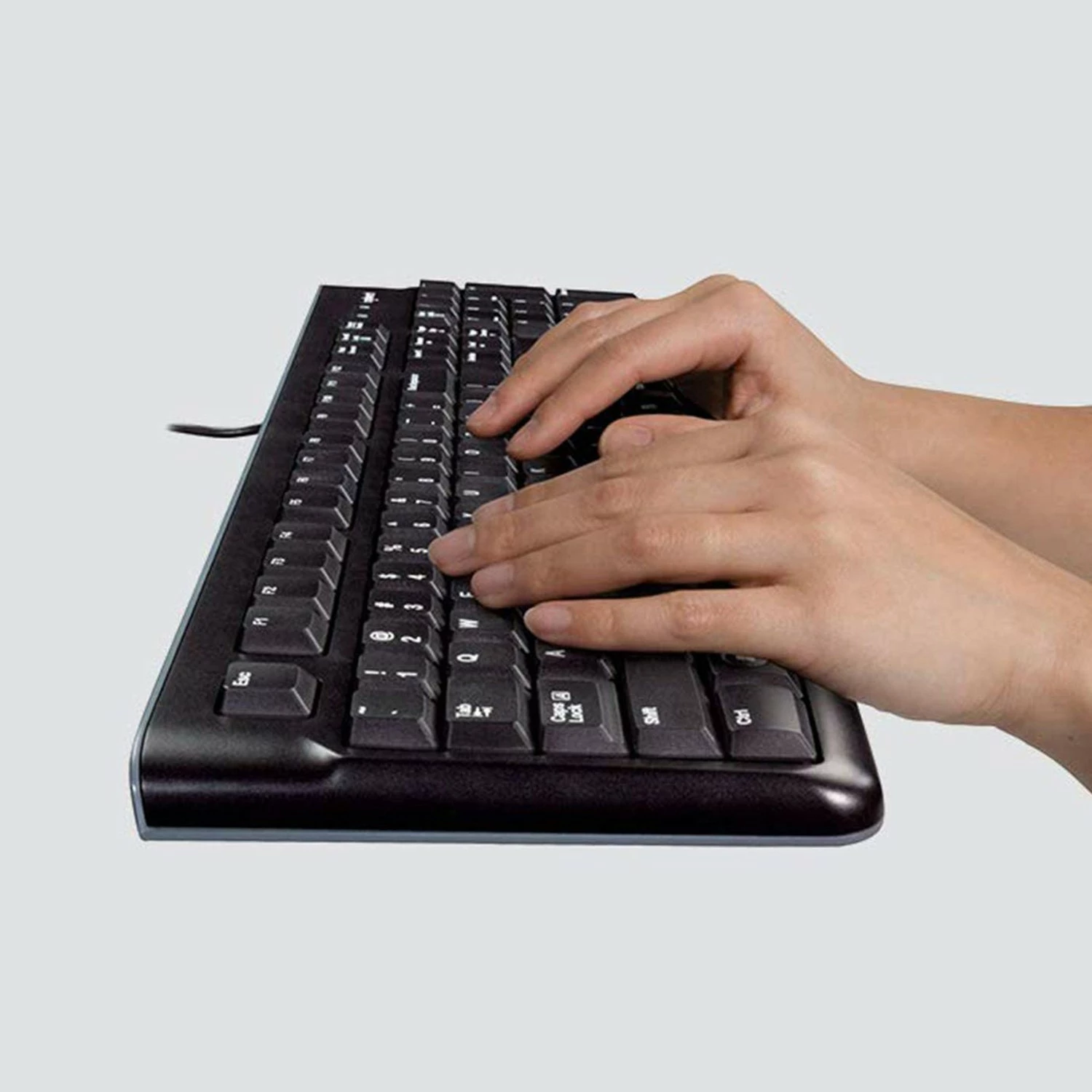 Tipkovnica polne velikosti z žico, USB, AZERTY, črna Logitech K120