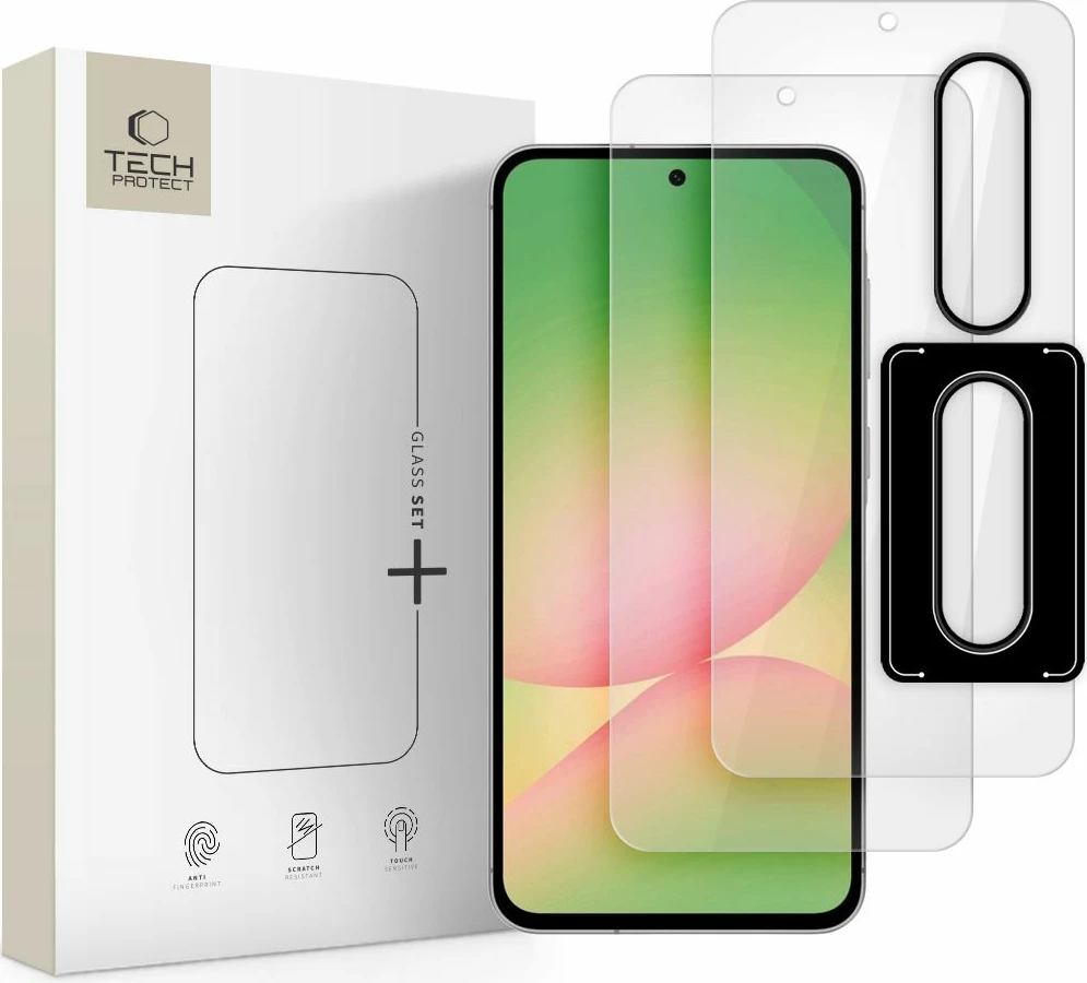 Zaščitni komplet kaljenih stekel Tech-Protect Glass Set+ za Samsung Galaxy A36/A56 5G, prozoren