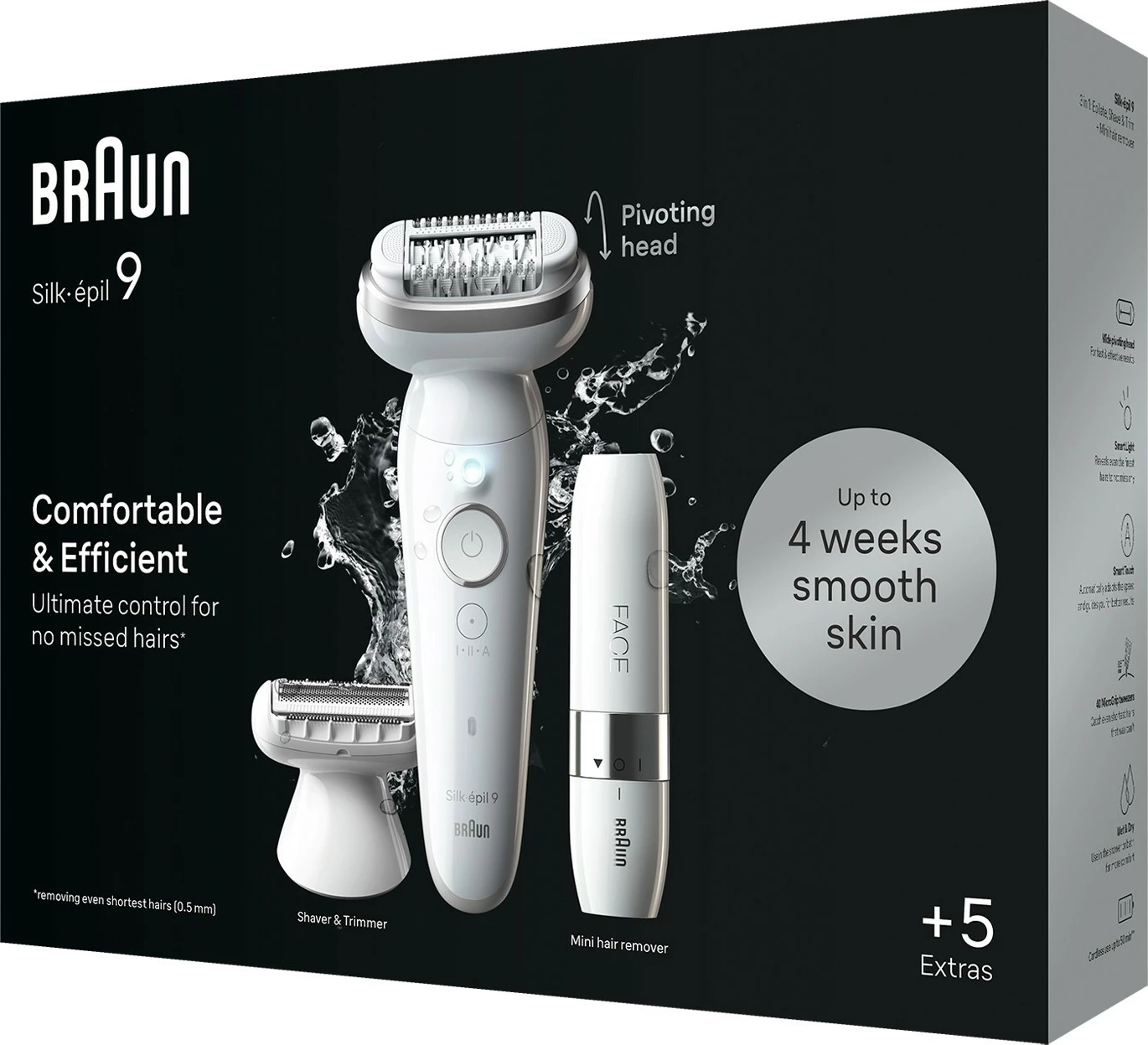 Epilator s 40 pincetami MicroGrip, Braun Silk-épil 9 9-341, bel