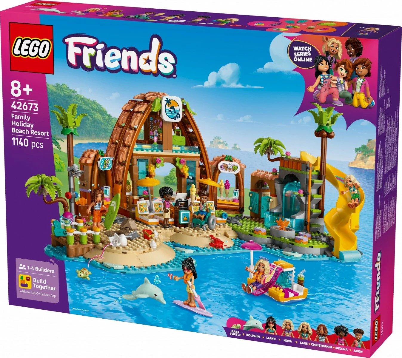 Družinske počitnice na plaži, LEGO Friends 42673, 1140 kosov