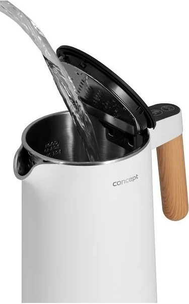 Električni ibrik, 1,5 L, nastavitev temperature, bel Concept RK3300