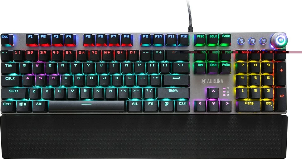 Mehanska igralna tipkovnica z RGB osvetlitvijo iBOX Aurora K-3, črna