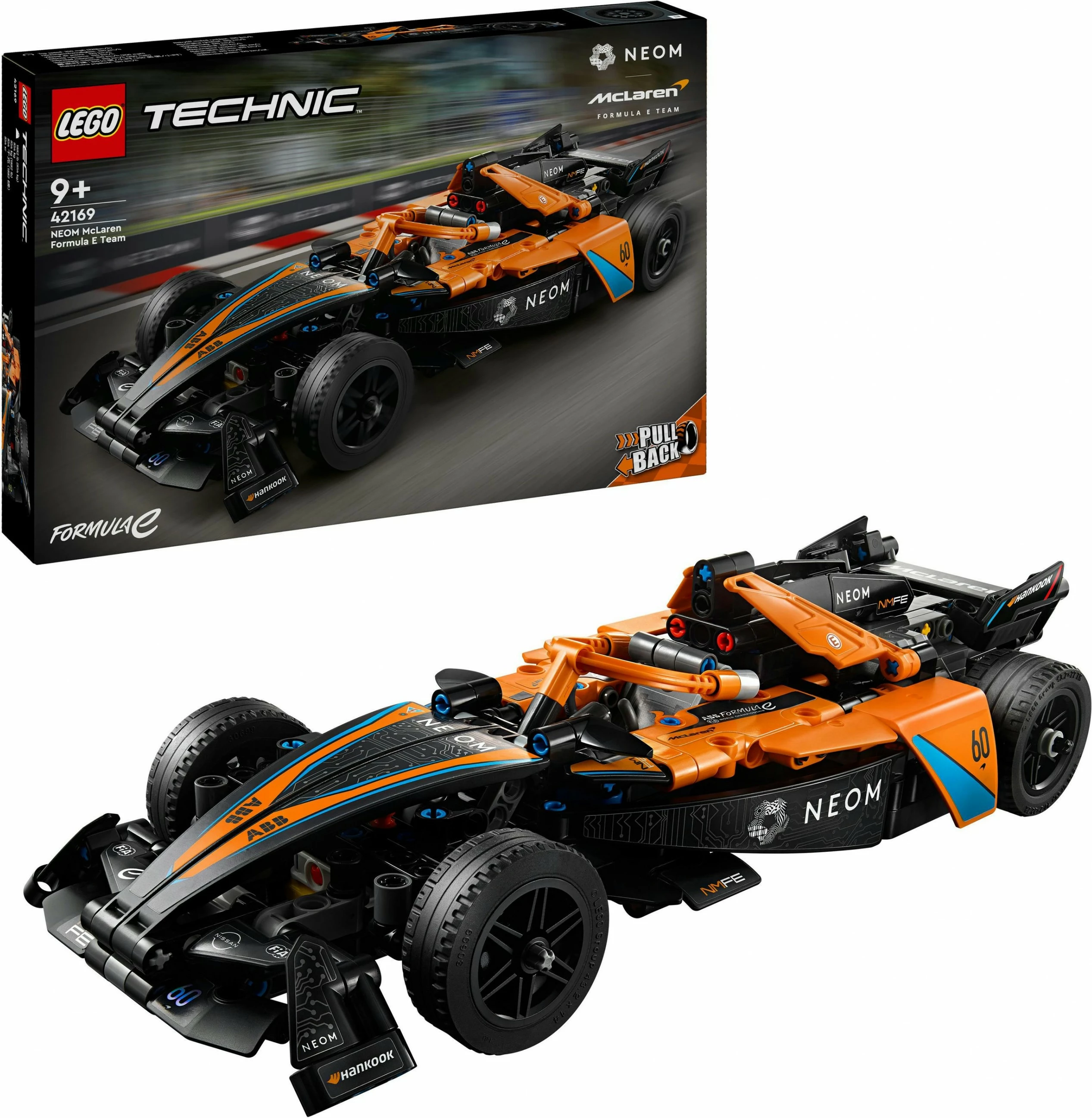 Set za gradnjo NEOM McLaren Formula E 42169, 452 kosov, pull-back, večbarven