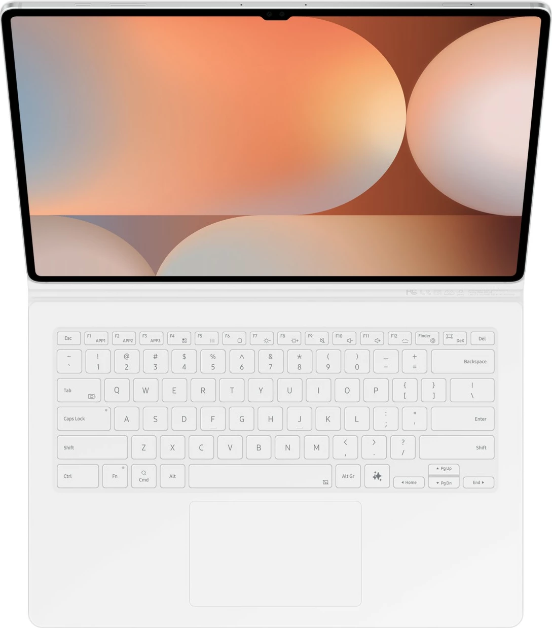 Ovitek s tipkovnico za Galaxy Tab S10 Ultra in Galaxy Tab S9 Ultra Samsung EF-DX925, QWERTZ (nemški), bel