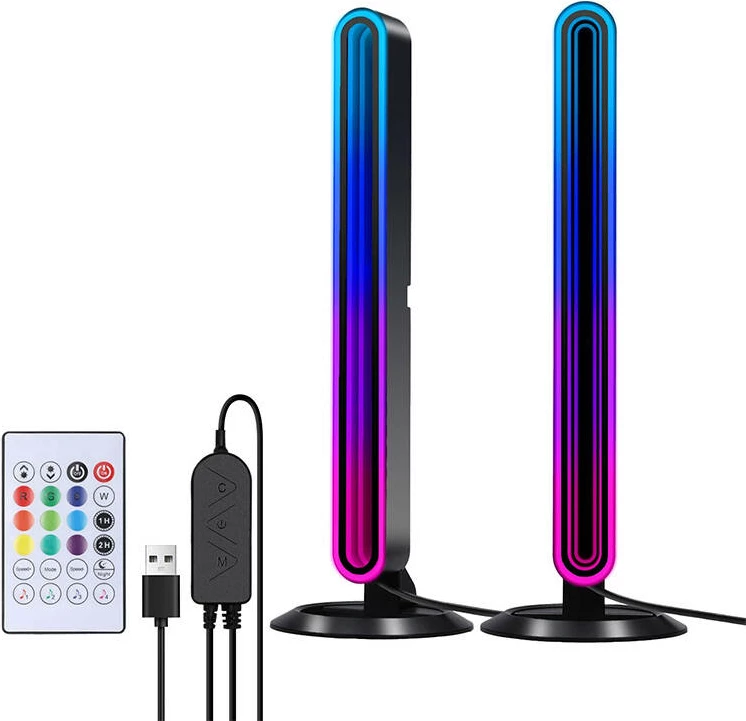 Namizna LED RGB svetilka, komplet 2 kosov, z daljinskim upravljalnikom in nadzorom preko aplikacije, z USB — BlitzWolf BW-AL1