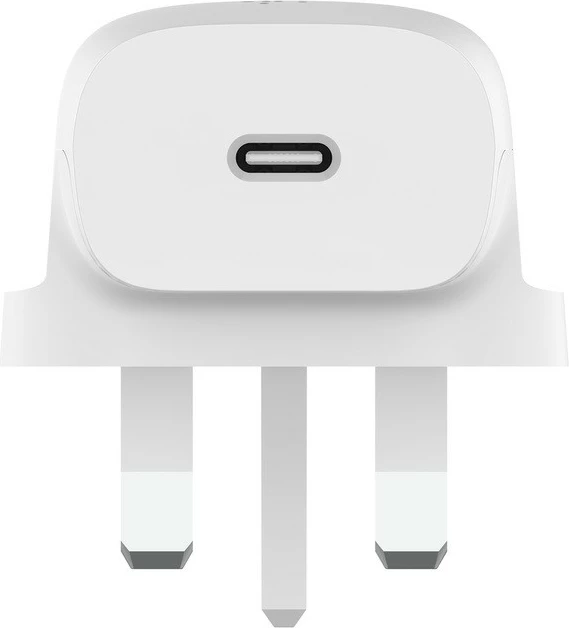 Stenski polnilec USB-C PD PPS 20W, Belkin WCA006vf1MWH-B6, bel, z 1 m kablom USB-C–USB-C