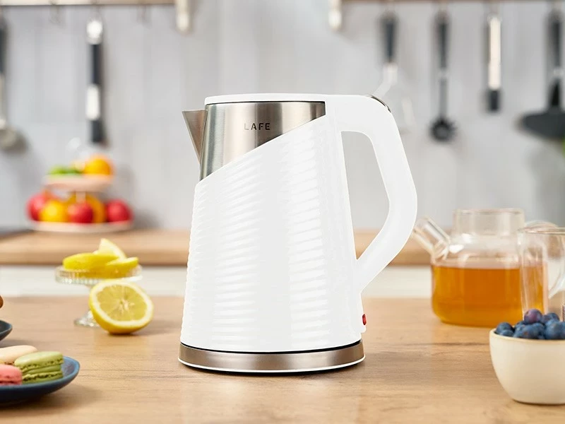 Električni ibrik Elegant White Lafe, 1,8 L, 1800 W, bel-srebrn