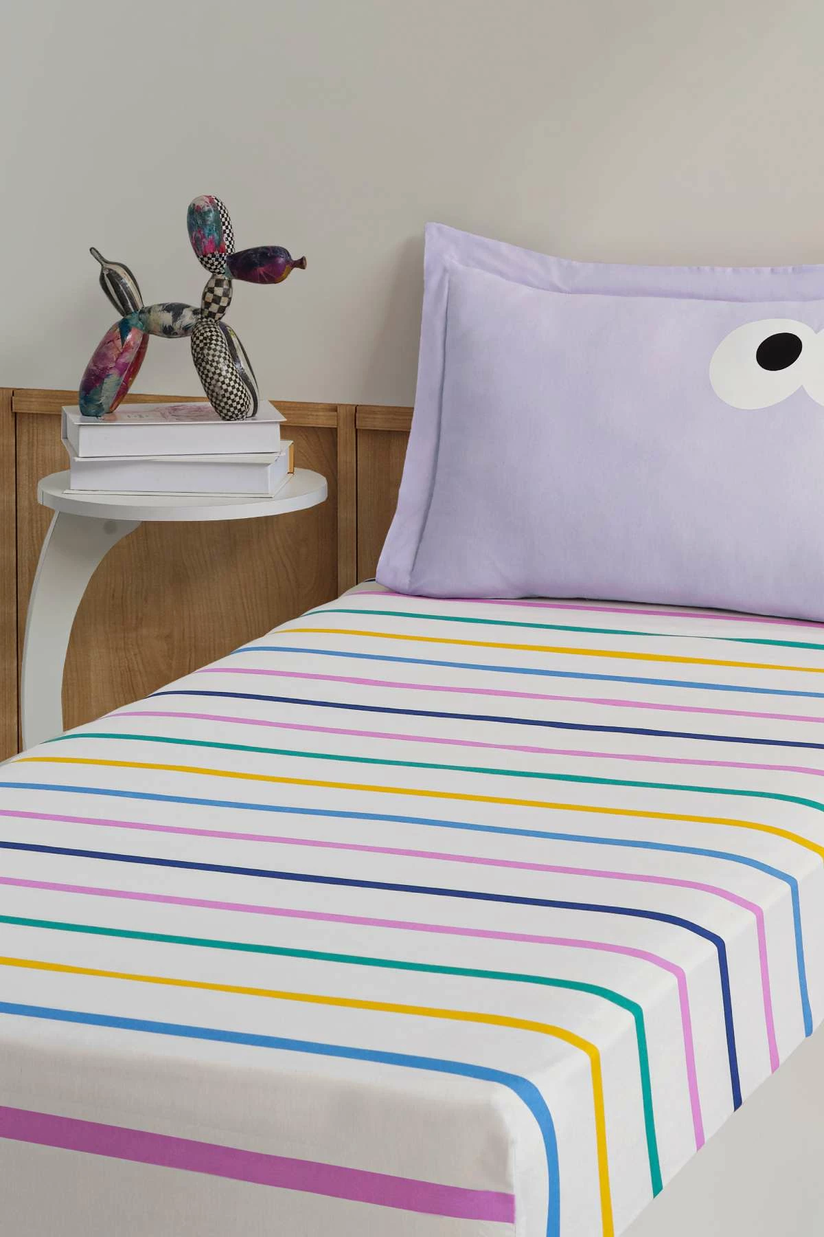 Set enodelnih rjuhev Funny črtast, vijoličen