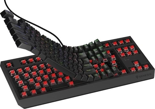 Mehanska tipkovnica Thor 230 TKL, Genesis, RGB, Outemu Red, črna