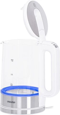 Električni čajnik iz stekla Mesko MS1301, 1,7 L, nadzor temperature, LED, bel
