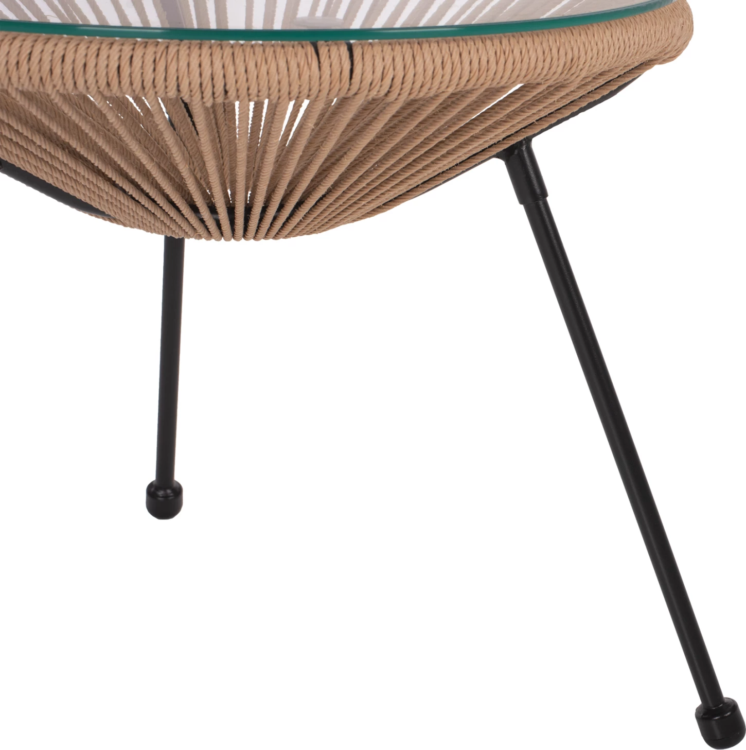 Profesionalna stranska miza ALLEGRA črne kovinske noge naravni ratan FH5873.01 D47Χ45Hcm
