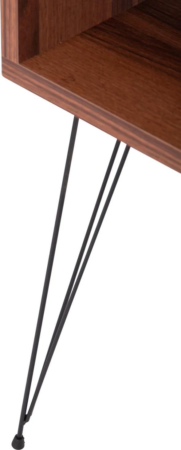 Nočna omarica TODD FH18184.05 melamin v barvi oreha - kovinske noge v črni barvi 45.5x29.5x58.5H cm