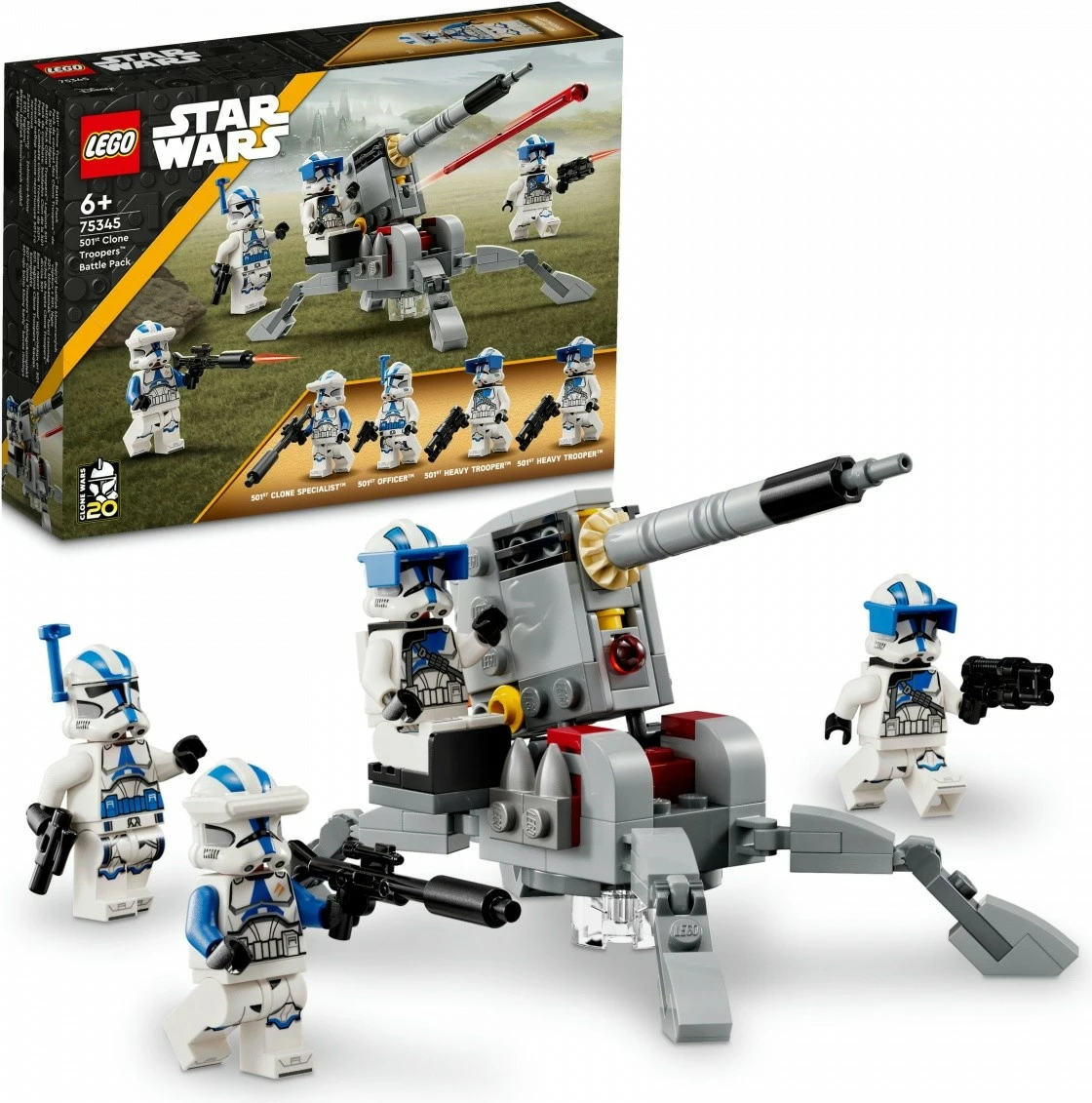 Set gradnikov LEGO Star Wars, Legija 501 Clone Troopers 75345, 119 kosov, plastika