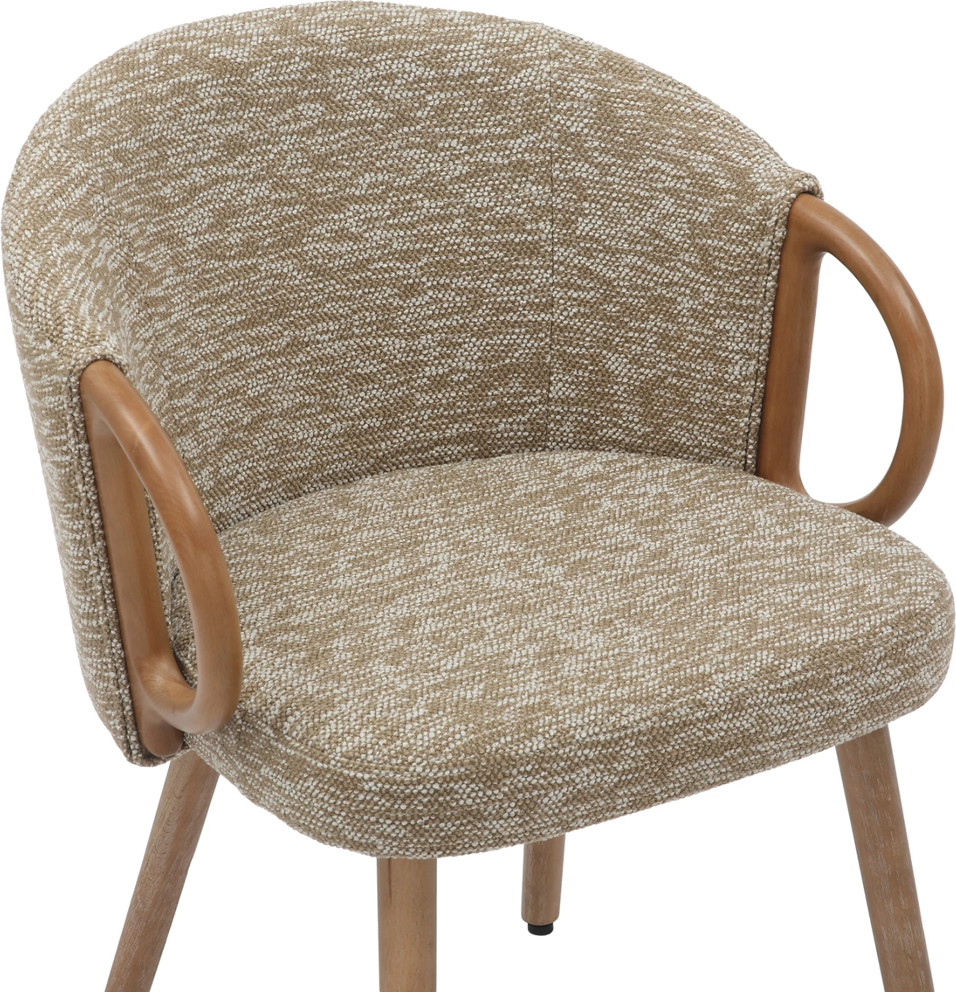 Jedilni stol RIG FH9979.01 bukove noge v beli barvi-bež tkanina 59x58,5x72,5H cm