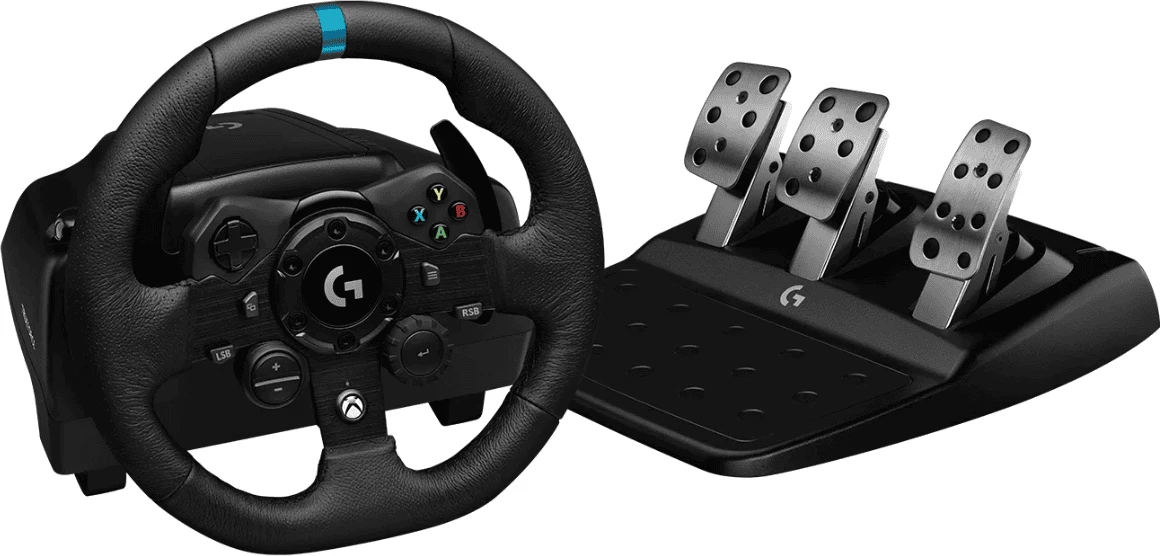 Dirkalni volan z 3 pedali, Logitech G923 (941-000158), za Xbox/PC, črn