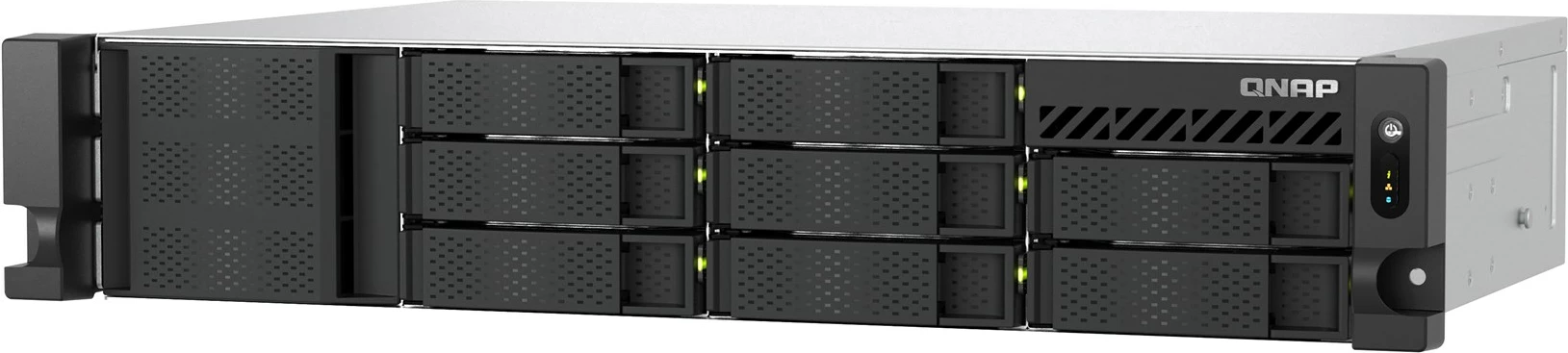 NAS strežnik za shranjevanje QNAP TS-855eU-8G, 2U, 8x2.5"/3.5" SATA, Intel Atom C5125, 8 GB RAM, 2x2.5GbE, črn