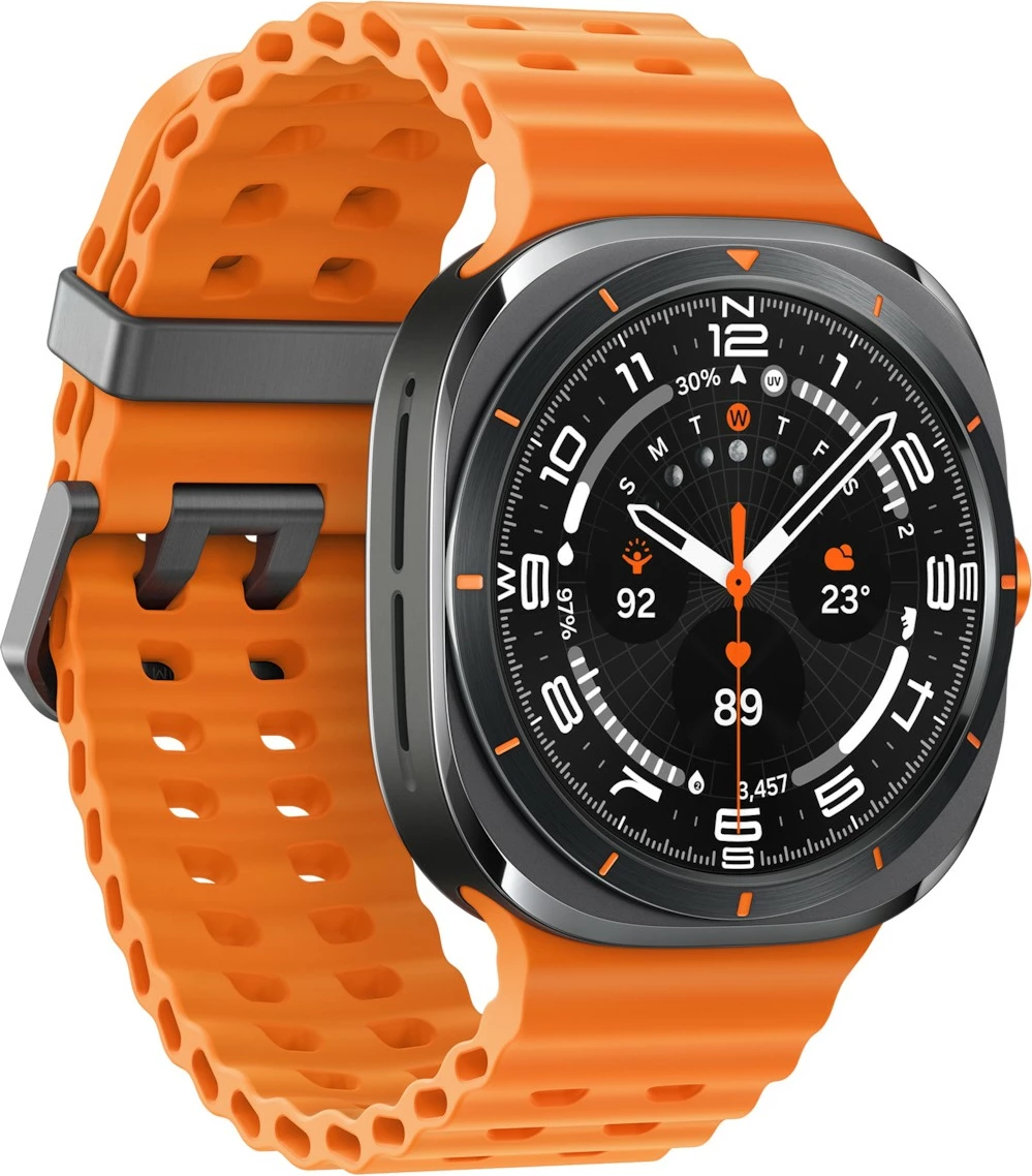 Pametna ura z LTE povezavo, Samsung Galaxy Watch Ultra 47 mm, titan siva, oranžen pašček Pametna ura z LTE povezavo, Samsung Galaxy Watch Ultra 47 mm, titan siva, oranžen pašček