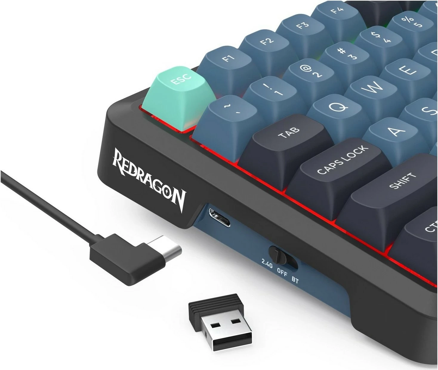 Mekančna tipkovnica Behemoth Redragon K724GBG-RGB-PRO, RGB, brezžična/žična, siva