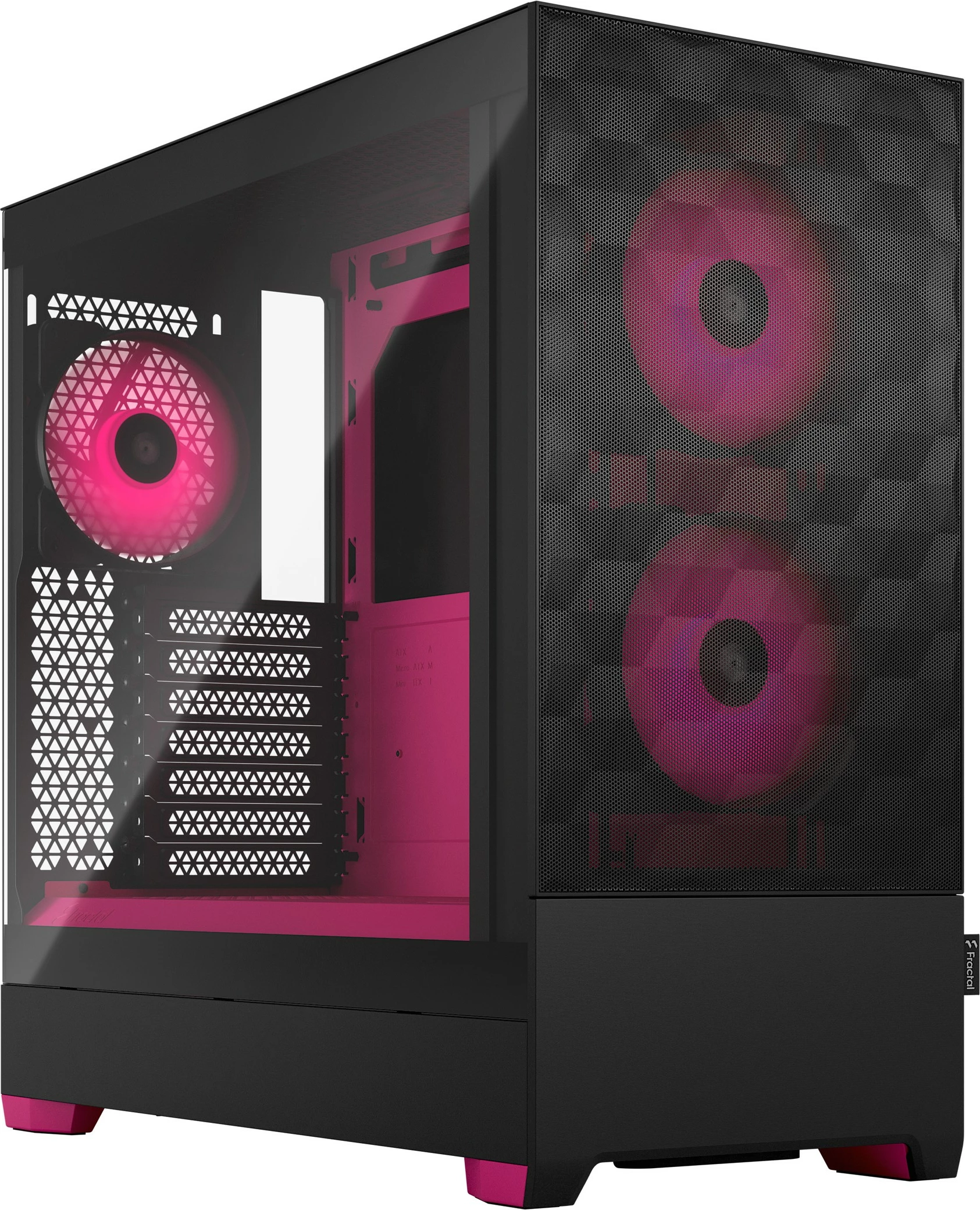 Prenosna ohišje Fractal Design Pop Air RGB Magenta Core TG, tower, vzdržljivo kaljeno steklo, RGB, črno/magenta