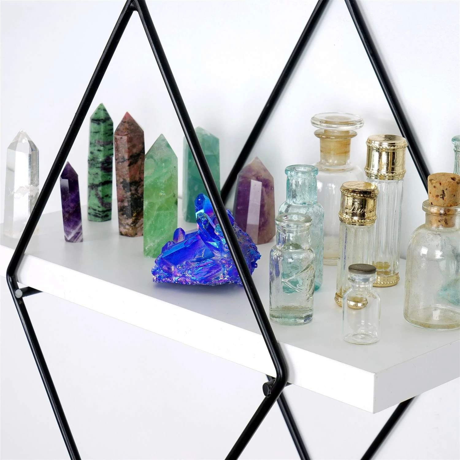 Dekorativna kovinska stenska polica Hanah Home WR057, bela (2 kosa)