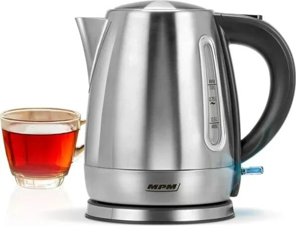 Električni džezva za kuhanje vode 1 L 1630 W, MPM MCZ-118, inox
