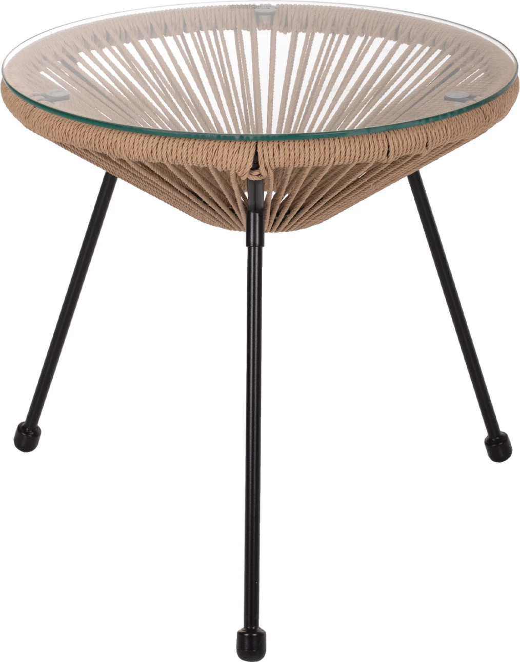 Profesionalna stranska miza ALLEGRA črne kovinske noge naravni ratan FH5873.01 D47Χ45Hcm