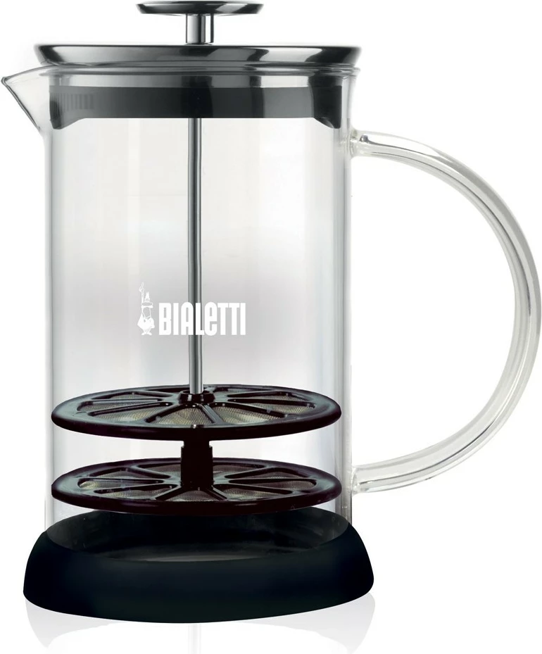 Pripomoček za peno iz mleka Bialetti Cappuccinatore, 500 ml, borosilikatno steklo, črno/prosojno