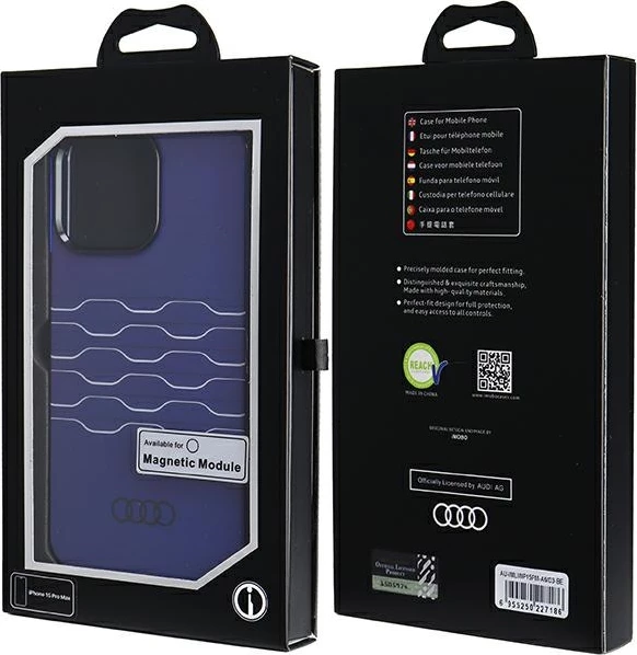 Ovitek za telefon MagSafe za iPhone 15 Pro Max, moder, Audi IML