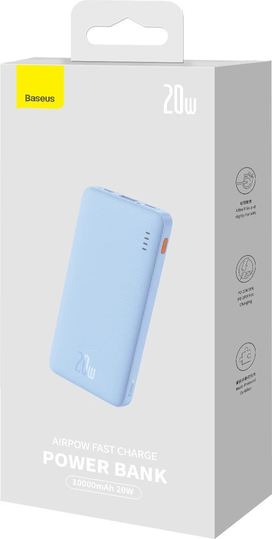 Powerbank 10000 mAh, 20 W, modra Baseus Airpow