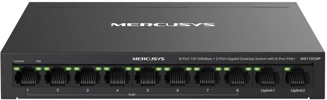 Preklopnik MERCUSYS MS110CMP, 10 vrat, PoE, črn