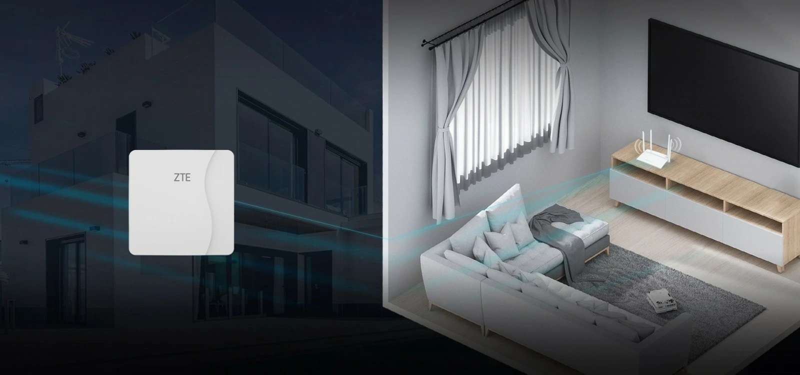 Usmerjevalnik WiFi6 z 4 antenami, bel, komplet ODU & IDU, ZTE MF258 PRO