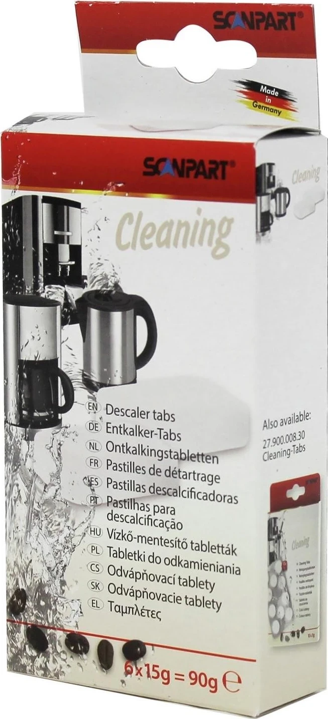 Tablete za čiščenje za kavni avtomat in električni čajnik Scanpart, bela