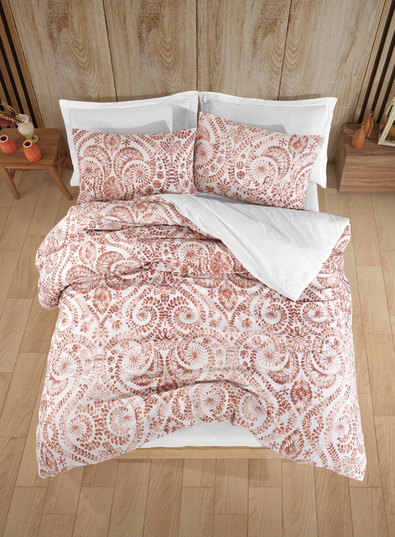 Prevleka za odejo King, Tile rdeča, L'essentiel Loop