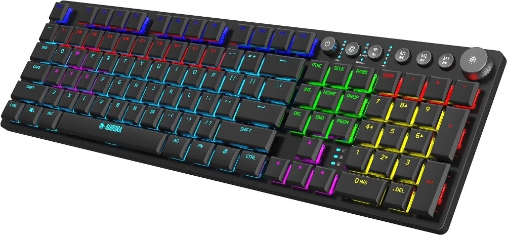 Brezžična tipkovnica RF iBox AURORA K-6 + Bluetooth QWERTY, črna