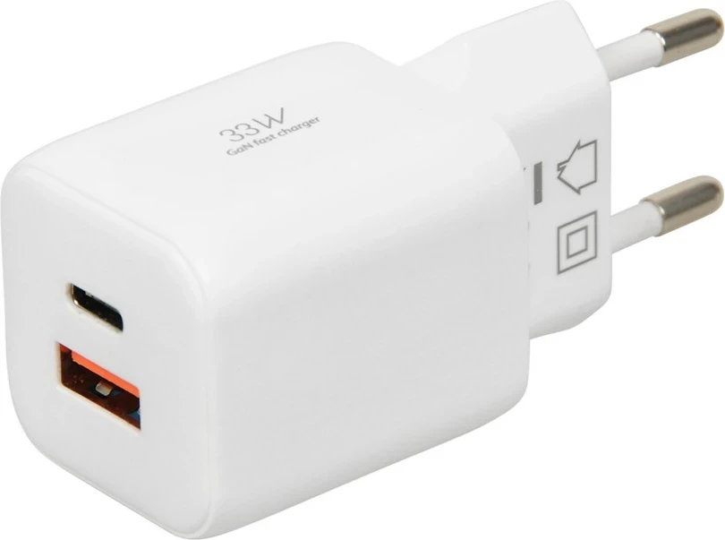 Kompakten bel zidni polnilec GaN 33W PD, iBOX C-42