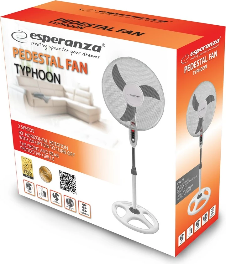 Ventilator 16'' Esperanza EHF002WE, bel/siv