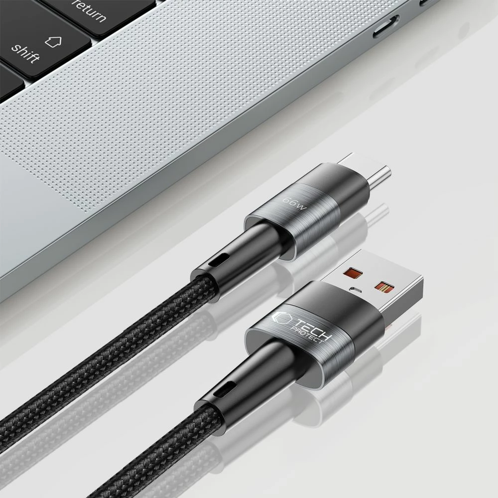 Kabel USB-C/USB-C, 2 m, 66 W, sivi — Tech-Protect UltraBoost