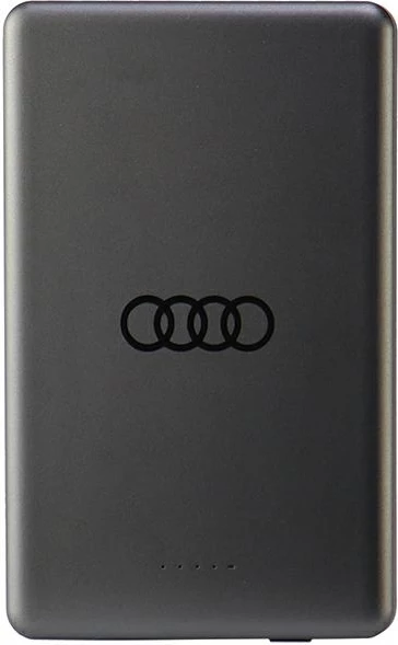 Powerbank z velikim logotipom Audi MagSafe, 5000 mAh, kovinski, siv