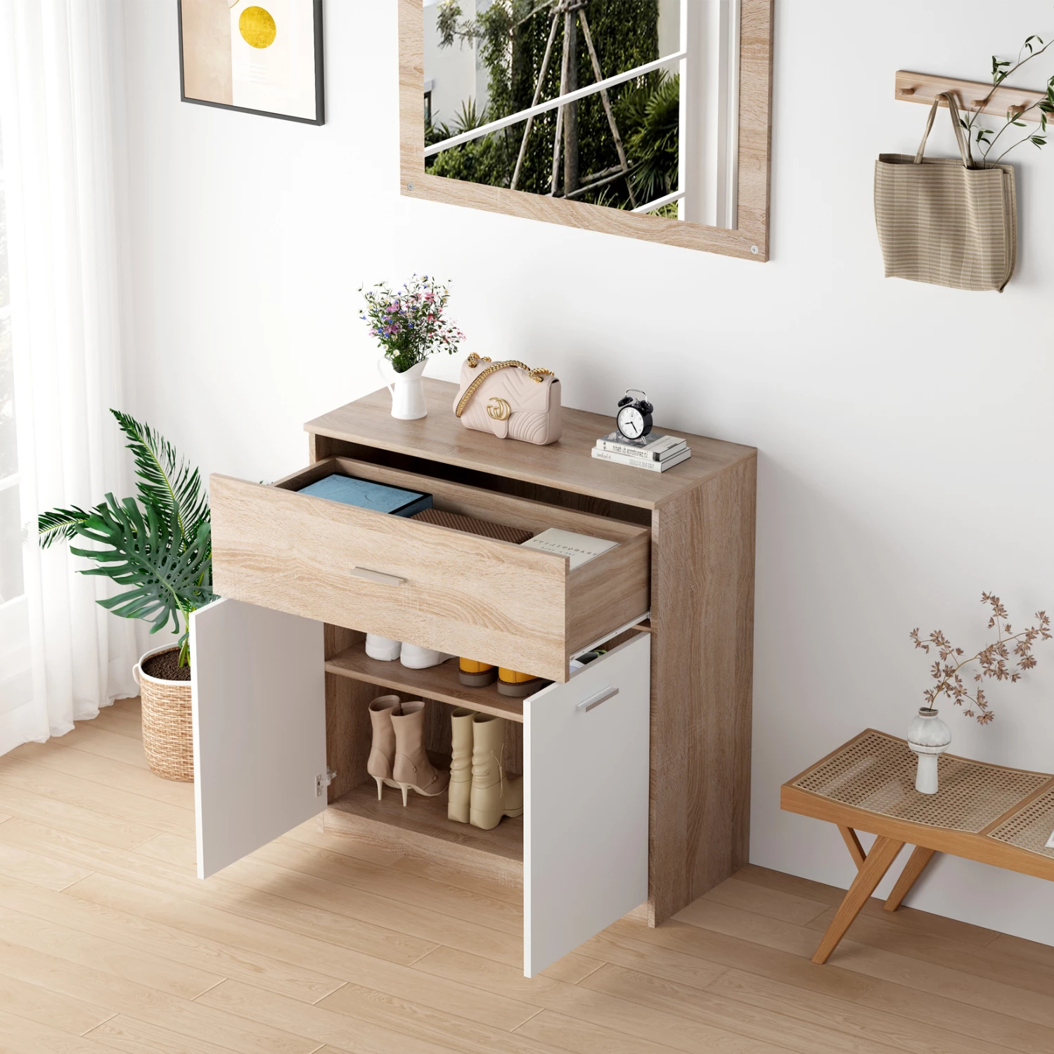 Vhodni set 3 kosi DIONNE FH21058 melamin v sonoma-beli