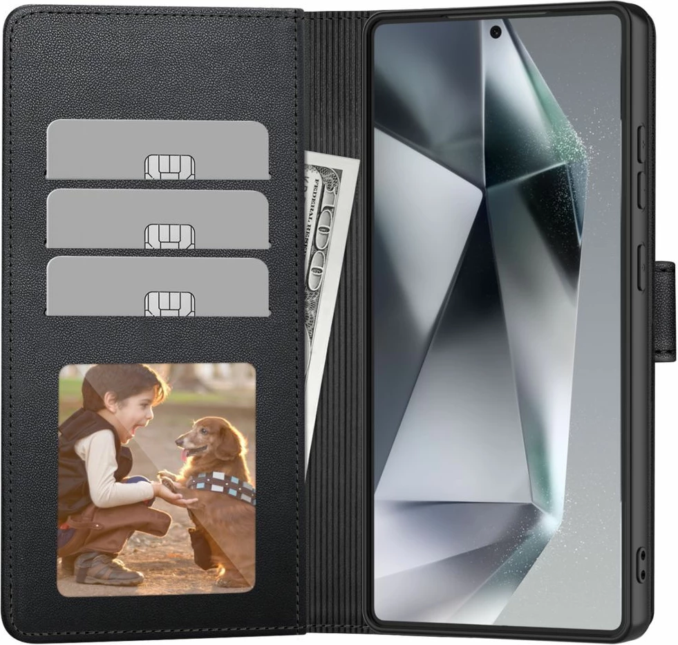 Zaščitna denarnica za Samsung Galaxy S25 Edge, Tech-Protect, črna