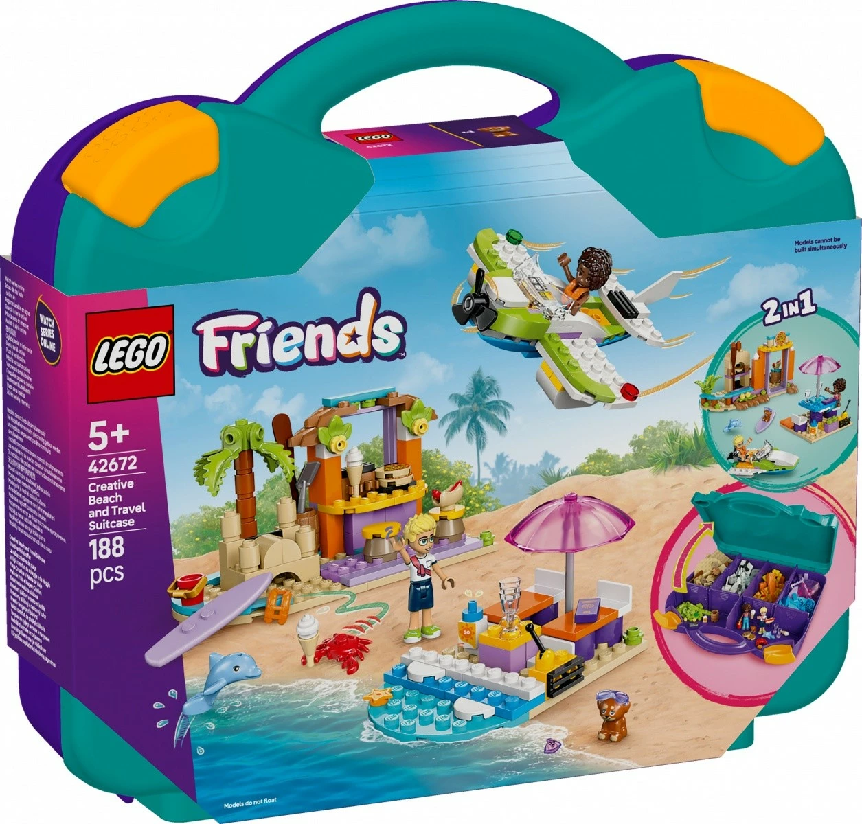 Kreativni plažni kovček LEGO Friends 42672, 188 delov, plastika