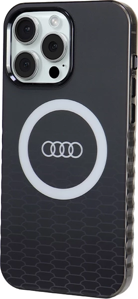 Ovitek z velikim logotipom Audi IML MagSafe za iPhone 15 Pro Max, črn