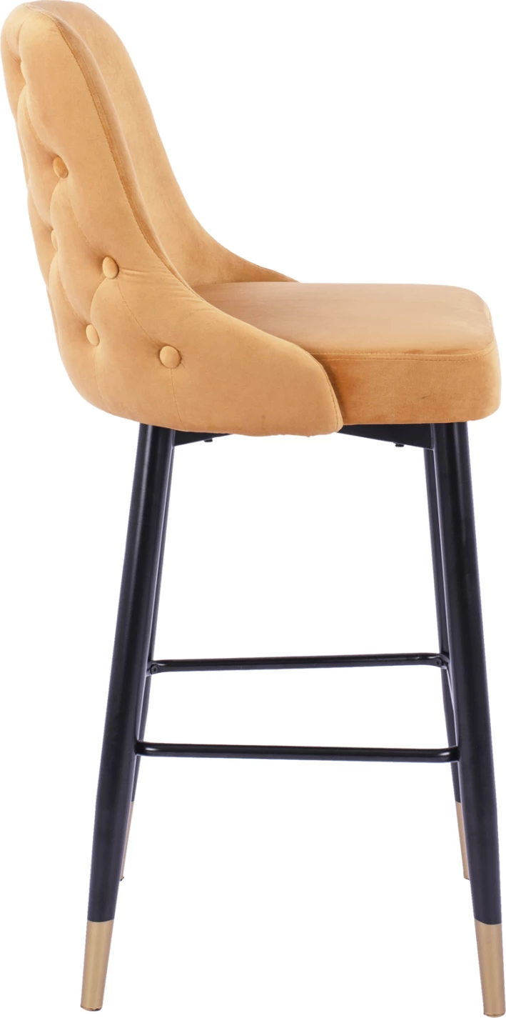 Barski stol SERENITY FH8519.09 Zlati žamet z kovinskim okvirjem 51Χ58Χ110cm, set 2 kosov