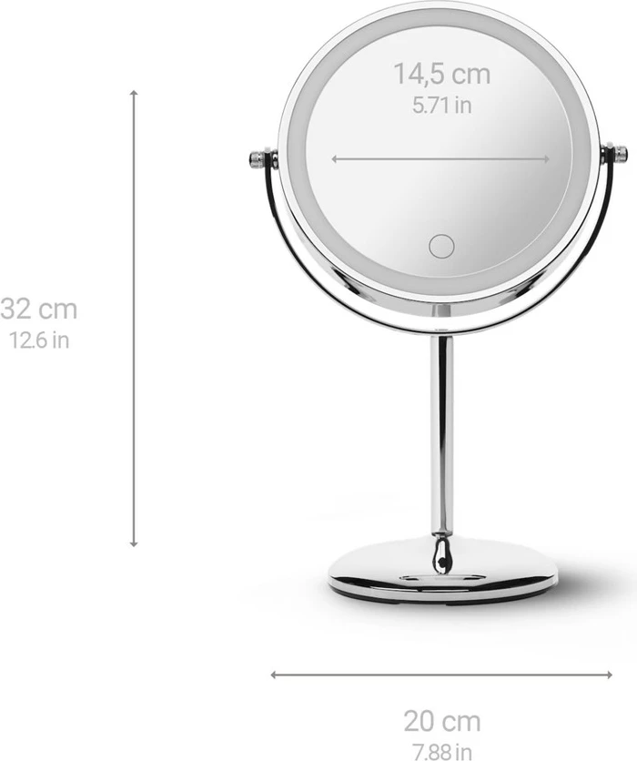 Kozmetično ogledalo Medisana 2in1 CM 844, LED, krom